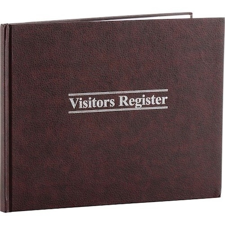 Wilson Jones Co. WilsonJnes S490, VISITOR REGISTER BOOK, RED HARDCOVER, 112 PAGES, 1,500 ENTRIES, 8 1/2 X 10 1/2 WLJS490